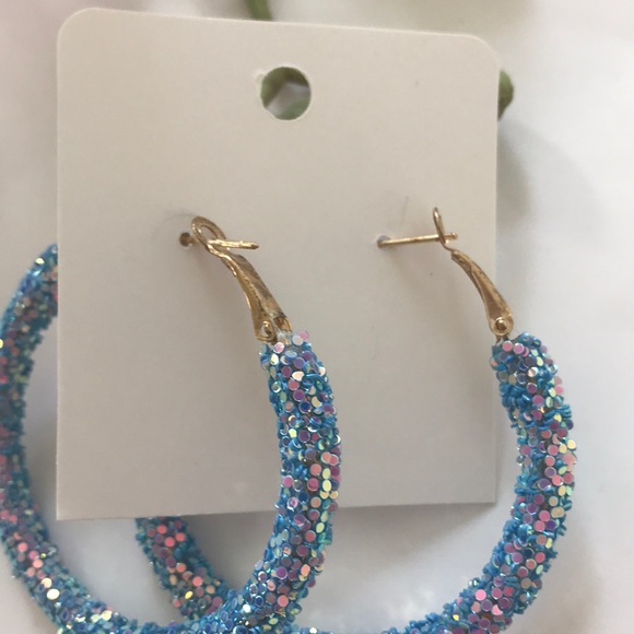 Glitter Hoop Earrings - Picture 4 of 5